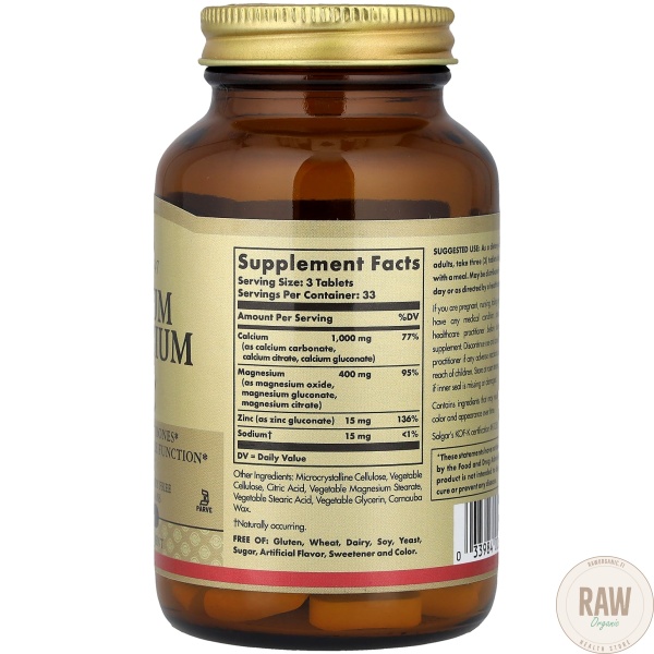 Solgar calcium magnesium zinc 100tabl – kuva 2