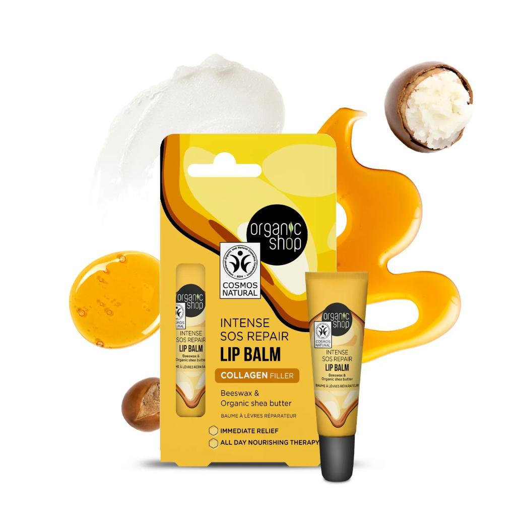4743318143675_organic_shop_sos_repair_lip_balm_collagen_filler_with_beeswax___shea_butter__10ml Organic_Shop_SOS_Repair_Lip_Balm_Collagen_Filler_with_Beeswax___Shea_Butter__10ml