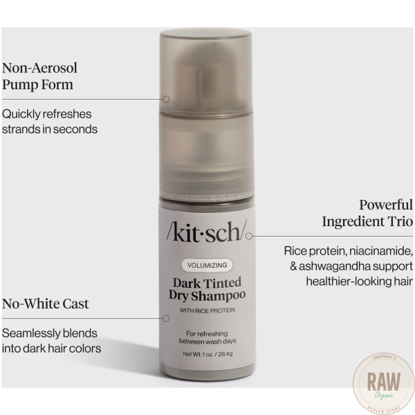 KITSCH Volumizing Rice Protein Dry Shampoo – Dark Tinted – kuva 3