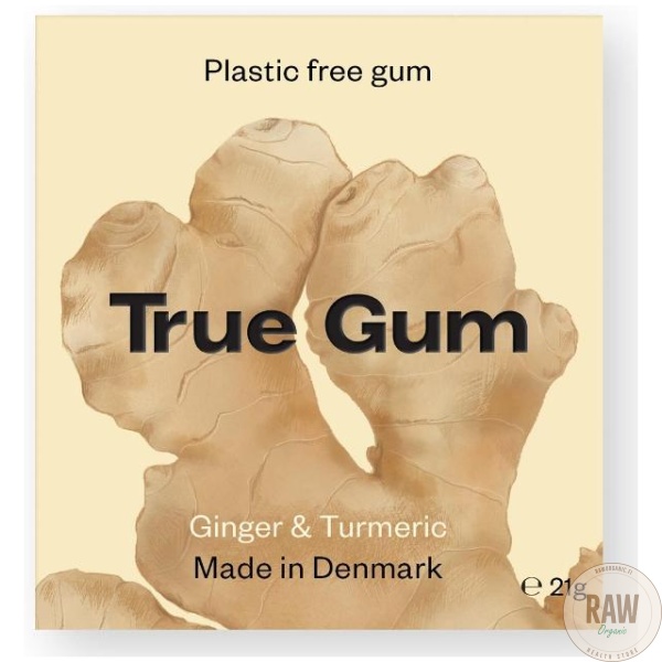 True_Gum_Inkivaari_Kurkuma_Muoviton_Ksylitolipurukumi_21g