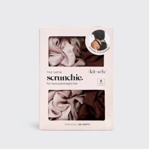 KITSCH_Satin_Sleep_Scrunchies_5kpl___ruskea_beige