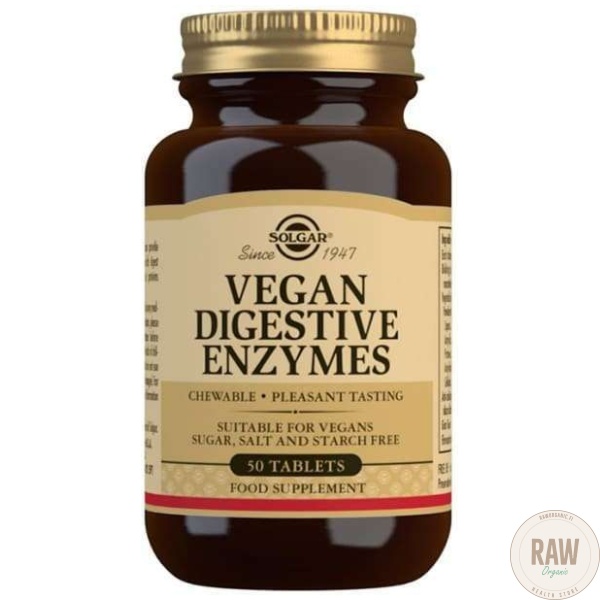 Solgar Vegan Digestive Enzymes 50 tabl.-ruuansulatusentsyymit kasvissyöjälle – kuva 2