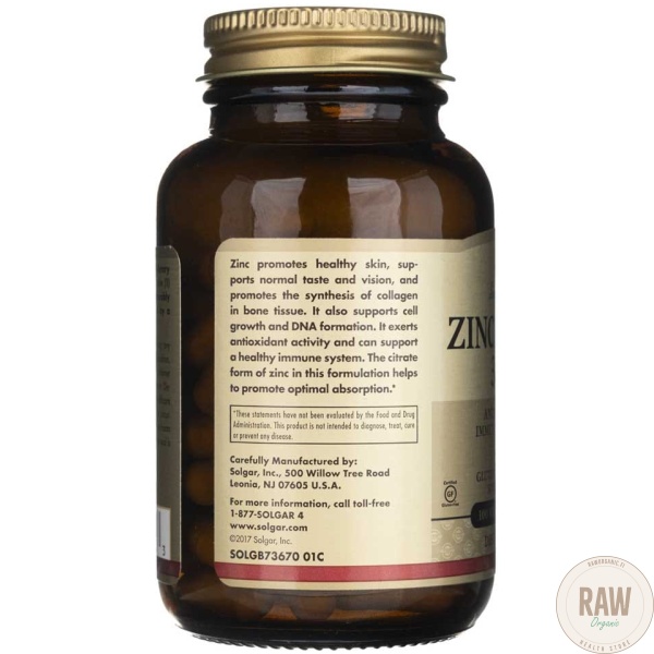Solgar Zinc citrate 30mg 100kaps – kuva 2