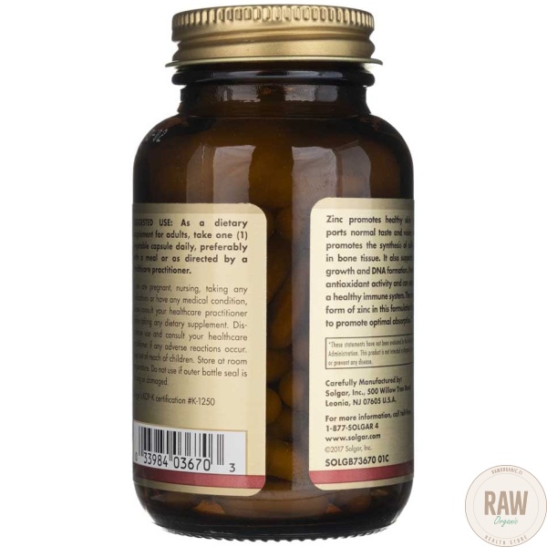 Solgar Zinc citrate 30mg 100kaps – kuva 3