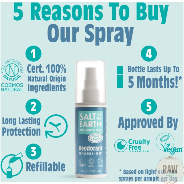 Salt of the Earth ocean & coconut spray deodorant 100 ml – kuva 2