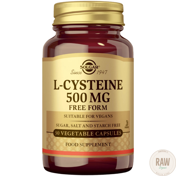 Solgar L-kysteiini (L-cysteine), 500mg, 30caps – kuva 2