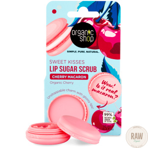 Organic Shop Sweet Kisses Lip Sugar Scrub – Cherry Macaron, 10ml