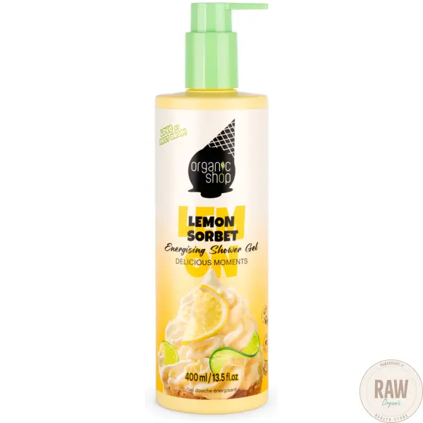 Organic shop  LEMON SORBET ENERGIZING SHOWER GEL 400ml – kuva 4