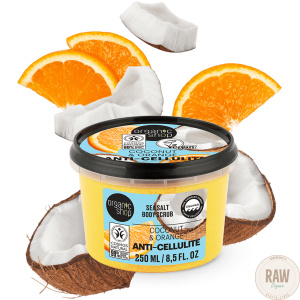 Organic shop COCONUT & ORANGE ANTI-CELLULITE SEA SALT BODY SCRUB 250ml