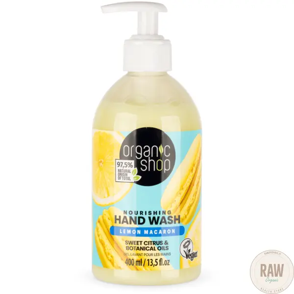 Organic shop NOURISHING HAND WASH LEMON MACARON 400ml – kuva 2
