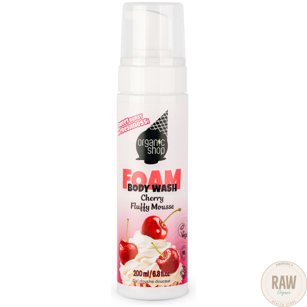 organic shop FOAM BODY WASH CHERRY FLUFFY MOUSSE 200ml – kuva 5