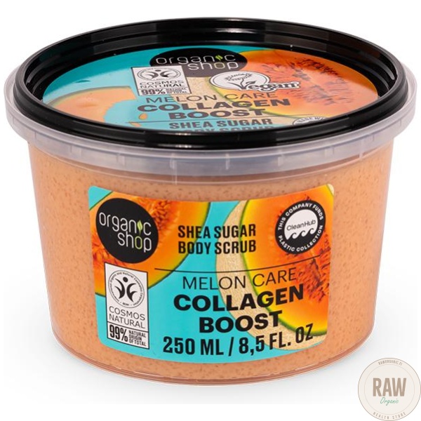 Organic_shop_MELON_CARE_COLLAGEN_BOOST_SHEA_SUGAR_BODY_SCRUB_250ml