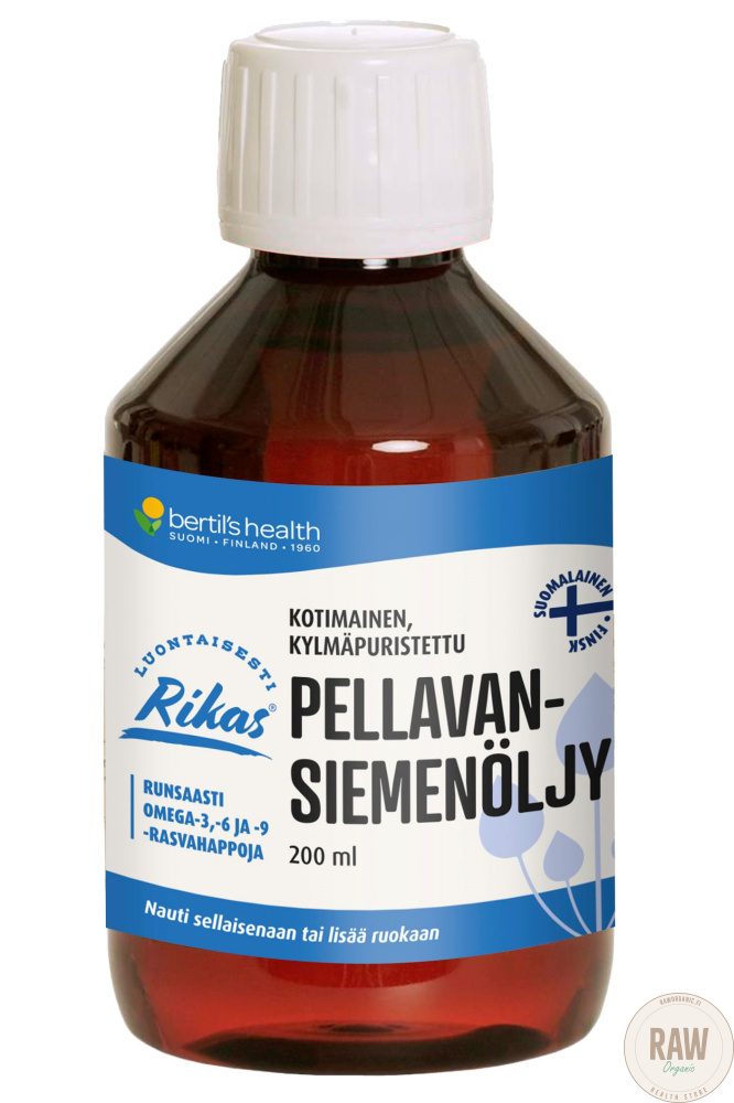 Bertils Rikas pellavansiemenöljy luomu 200ml