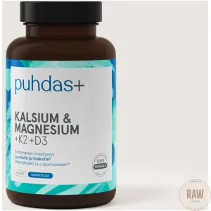 Puhdas+ Kalsium & Magnesium +K2 +D3, 90kaps