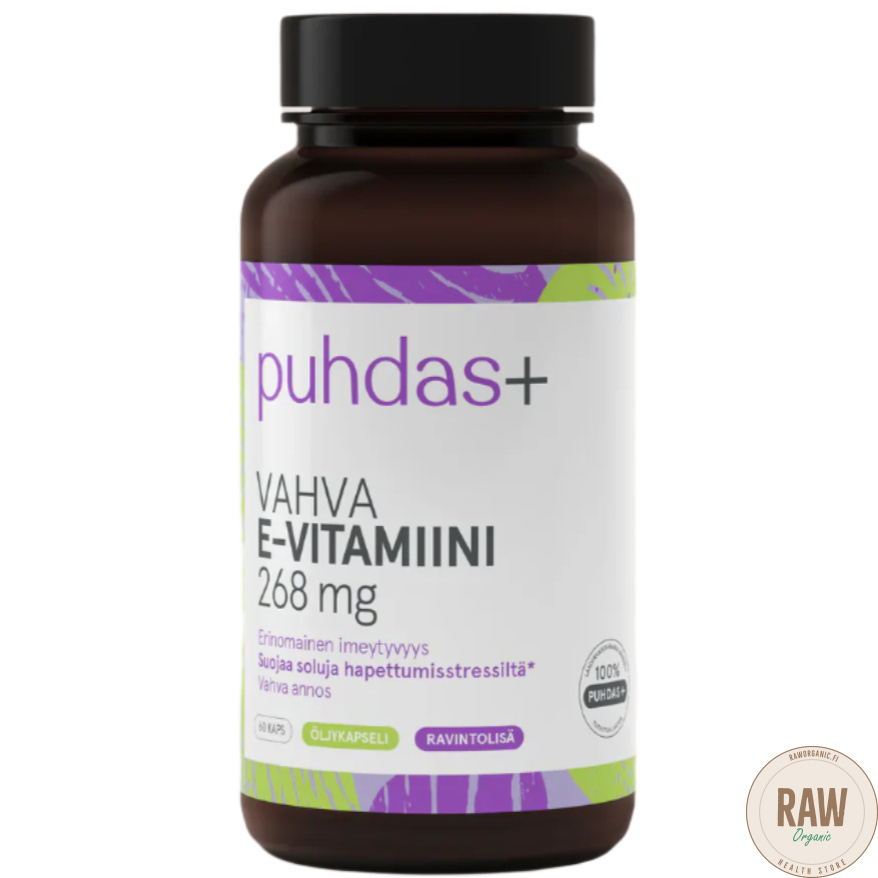 Puhdas+ Vahva E-vitamiini 268 mg, 60kaps.