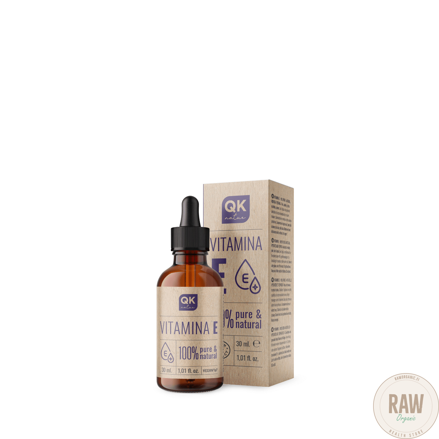QKnatur Pure Liquid Vitamin E (Tocopherol) 30 Ml – Natural