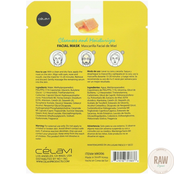 Celavi Honey Facial Mask Sheet – kuva 2