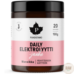 Puhdistamo Daily Elektrolyyttijauhe Mansikka – 100 g
