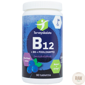 Terveyskaista B12 + B6 + Foolihappo, imeskeltävä (mustikka)