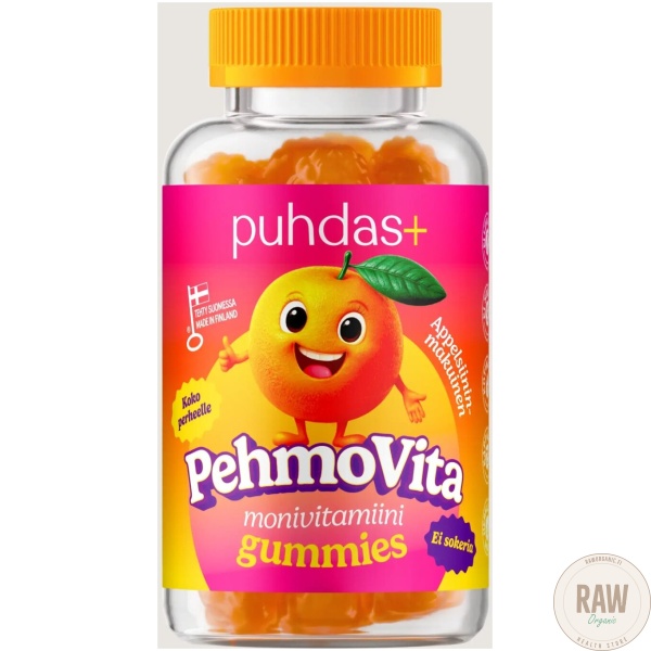 Puhdas+ PehmoVita Monivitamiini Gummies Appelsiini 75kpl – kuva 6