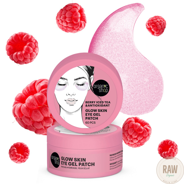 Organic Shop Glow Skin Eye Gel Patch Berry Iced Tea & Antioxidant 60 kpl – kuva 4