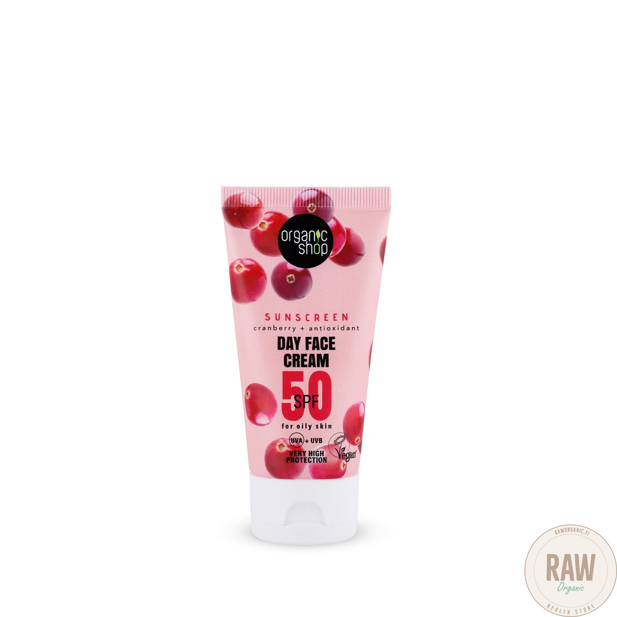 Organic Shop Aurinkosuojavoide SPF50 rasvoittuvalle iholle 50 ml