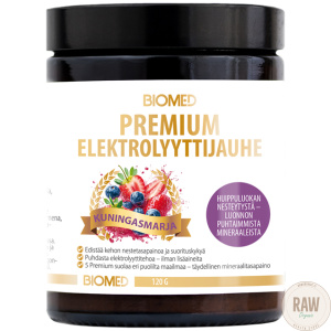 Biomed Premium Elektrolyyttijauhe Kuningasmarja 120g