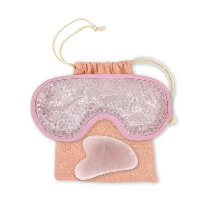 Ruusukvartsi Gua Sha kivi & silmämaski