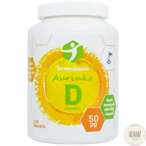 Terveyskaista Aurinko D 50ug 200kaps oliiviöljy
