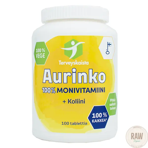 Terveyskaista Aurinko Monivitamiini + koliini 100tabl.