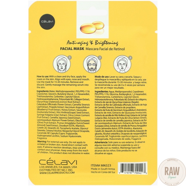 Celavi Retinol Facial Mask Sheet – kuva 4