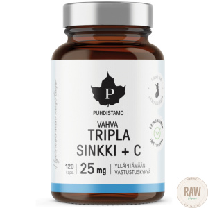 Puhdistamo Tripla sinkki + C 25mg 120 kaps.