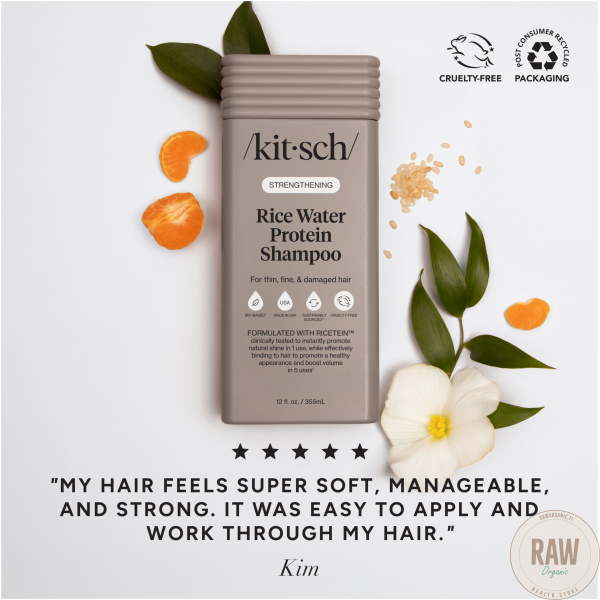 KITSCH Strengthening Rice Water Shampoo 335ml – kuva 5