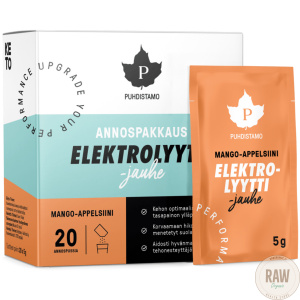 Puhdistamo Elektrolyyttijauhe Mango-appelsiini – Annospussit 20kpl