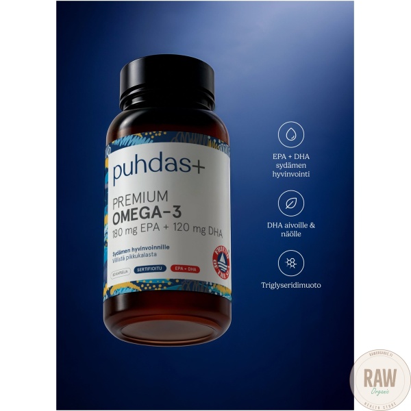 Puhdas+ Premium Omega-3 EPA & DHA 300mg 80 kaps. – kuva 2