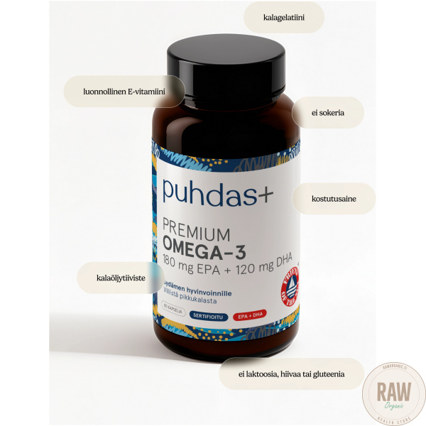 Puhdas+ Premium Omega-3 EPA & DHA 300mg 80 kaps. – kuva 4
