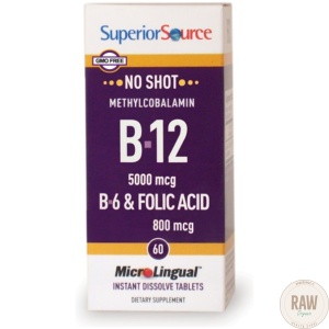 Superior Source B12 5000mcg + B6 + foolihappo 60tbl