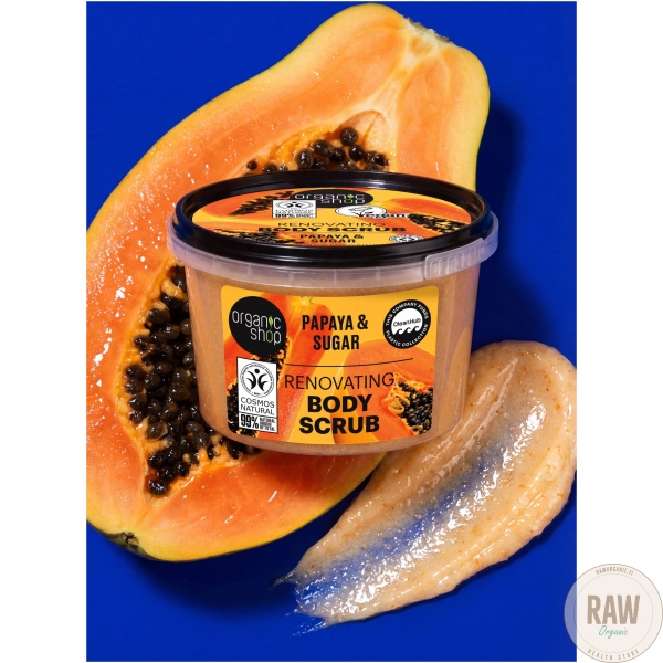 Organic Shop Papaya & Sugar Hedelmäinen Body Scrub 250 Ml – kuva 2
