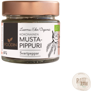 Foodin Svartpeppar, hel, Ekologisk 50g
