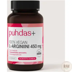 Puhdas+ L-arginiini 450mg, 60 kaps.