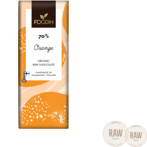 Foodin Raw Chocolate Orange 70%, organic 40 g