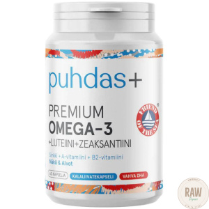 Puhdas+ Premium  Omega-3 + Luteiini + Zeaksantiini 60 kaps.