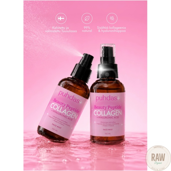 Puhdas+ Beauty Peptide Collagen + Hyaluronihappo kasvovesi 100ml – kuva 4