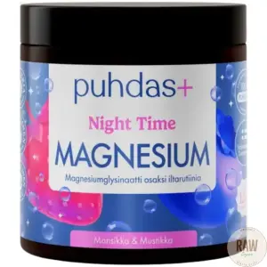 Puhdas+ Night Time Magnesium mansikka&mustikka 80g