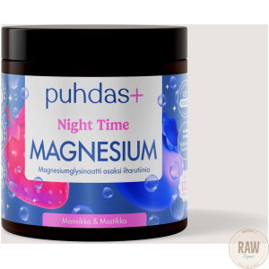 Puhdas+ Night Time Magnesium mansikka&mustikka 80g