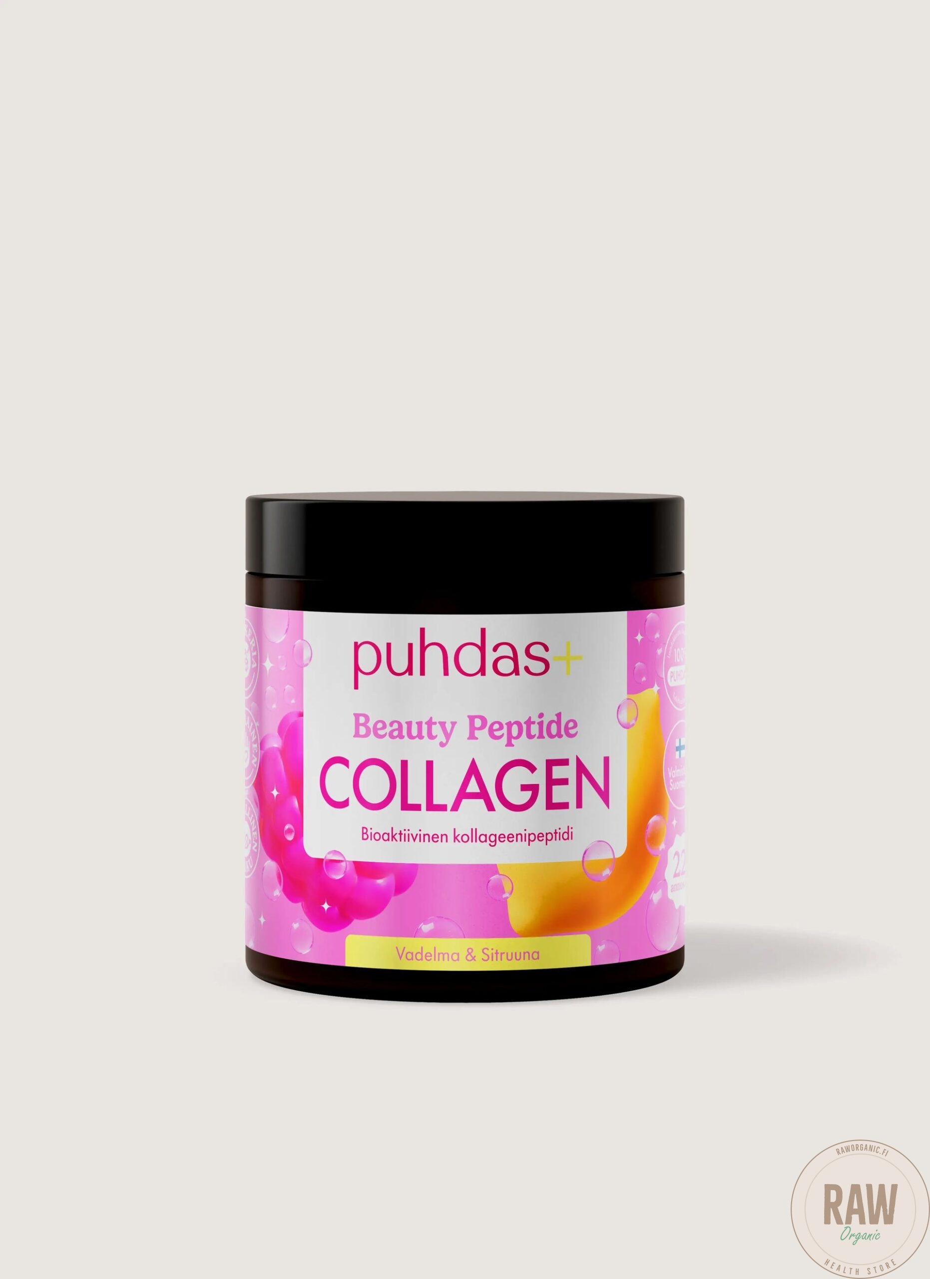 Puhdas+ Beauty Peptide Collagen vadelma&sitruuna 80g