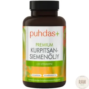 Puhdas+ Premiun kurpitsansiemenöljy + E-vitamiini 90kaps. 63g