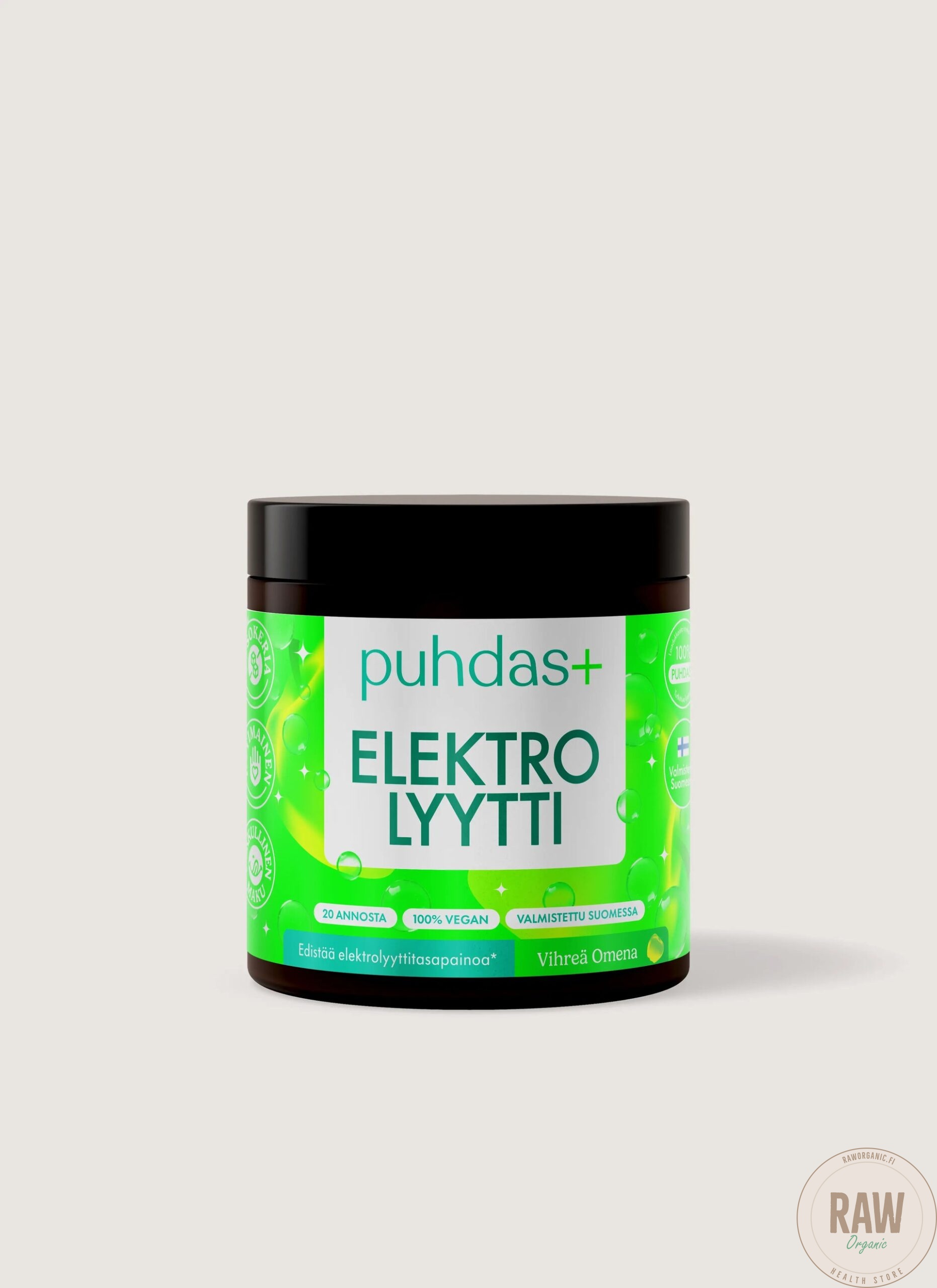 Puhdas+ Elektrolyytti Vihreä Omena 120g