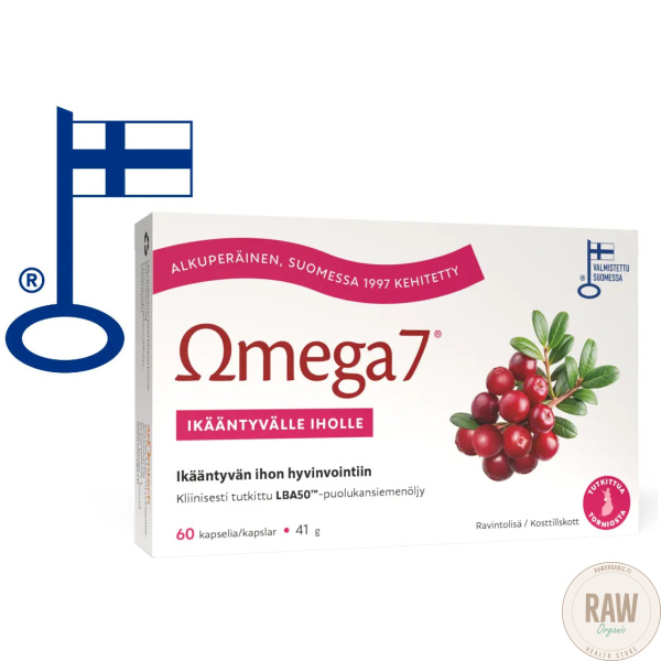 Aromtech Omega7 LBA50-puolukansiemenöljy 60kaps., Ikääntyvälle iholle – kuva 2
