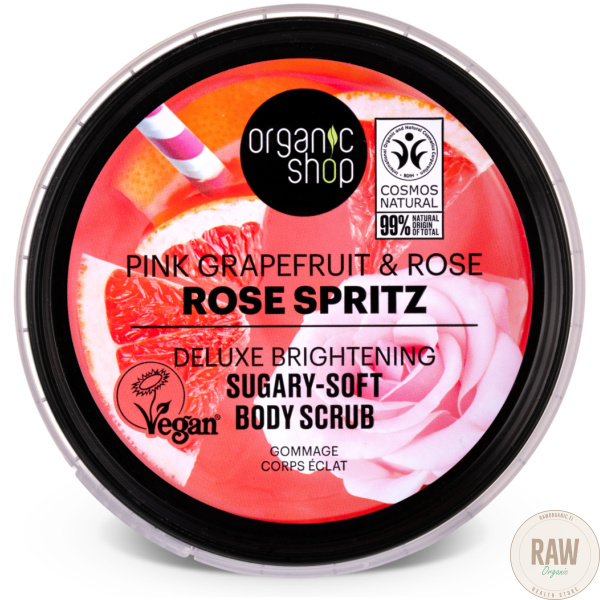 Organic Shop Rose spritz deluxe brightening sugar body scrub 250 ml – kuva 3